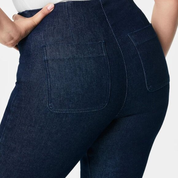 NWT SPANX SPANXshape EveryWear Zero Waistband Micro Flare Jeans-sz Large Tall - Picture 4 of 13